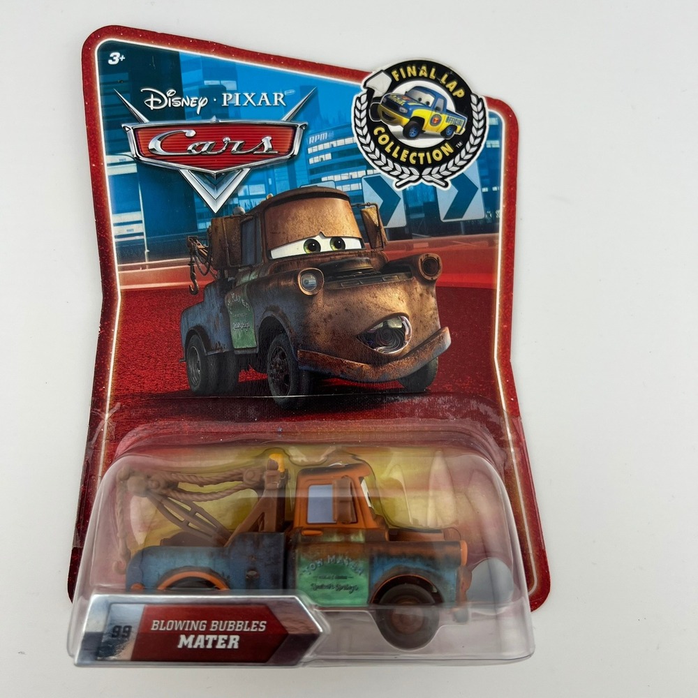 Disney Pixar Cars Final Lap Blowing Bubbles Mater #99 New in Package Mattel